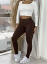 calça legging apeluciada lisa marrom