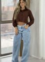 camisa cropped inara marrom