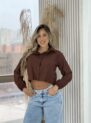 camisa cropped inara marrom