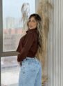 camisa cropped inara marrom