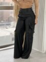 calça pantalona courino naty preto