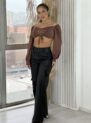 calça pantalona courino naty preto