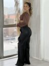 calça pantalona courino naty preto
