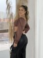 cropped manga longa estela marrom