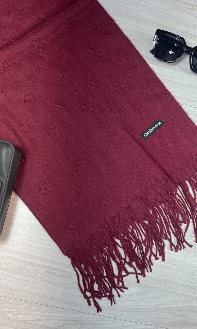 lenço flanelado florzinha vinho