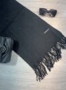 lenço flanelado florzinha preto