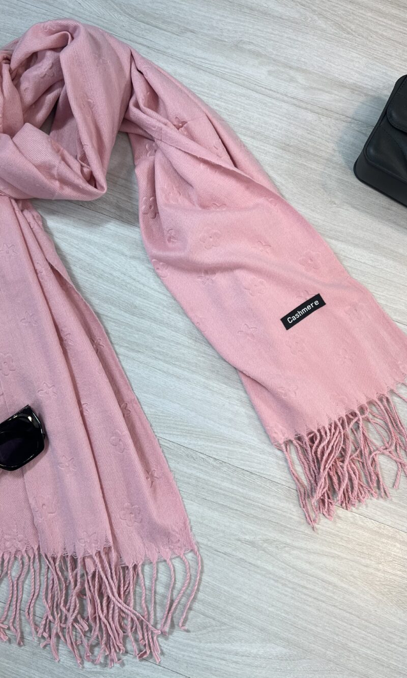 lenço flanelado florzinha rosa