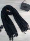 lenço flanelado florzinha preto
