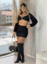 conjunto manga longa kelly preto