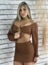 conjunto manga longa kelly marrom
