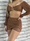 conjunto manga longa kelly marrom