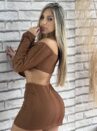 conjunto manga longa kelly marrom