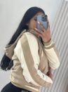 jaqueta amanda bege/off white