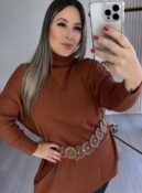 blusa vest leg pamela caramelo
