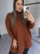 blusa vest leg pamela caramelo