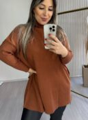 blusa vest leg pamela caramelo