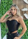 corselet acetinado preto