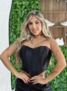 corselet acetinado preto