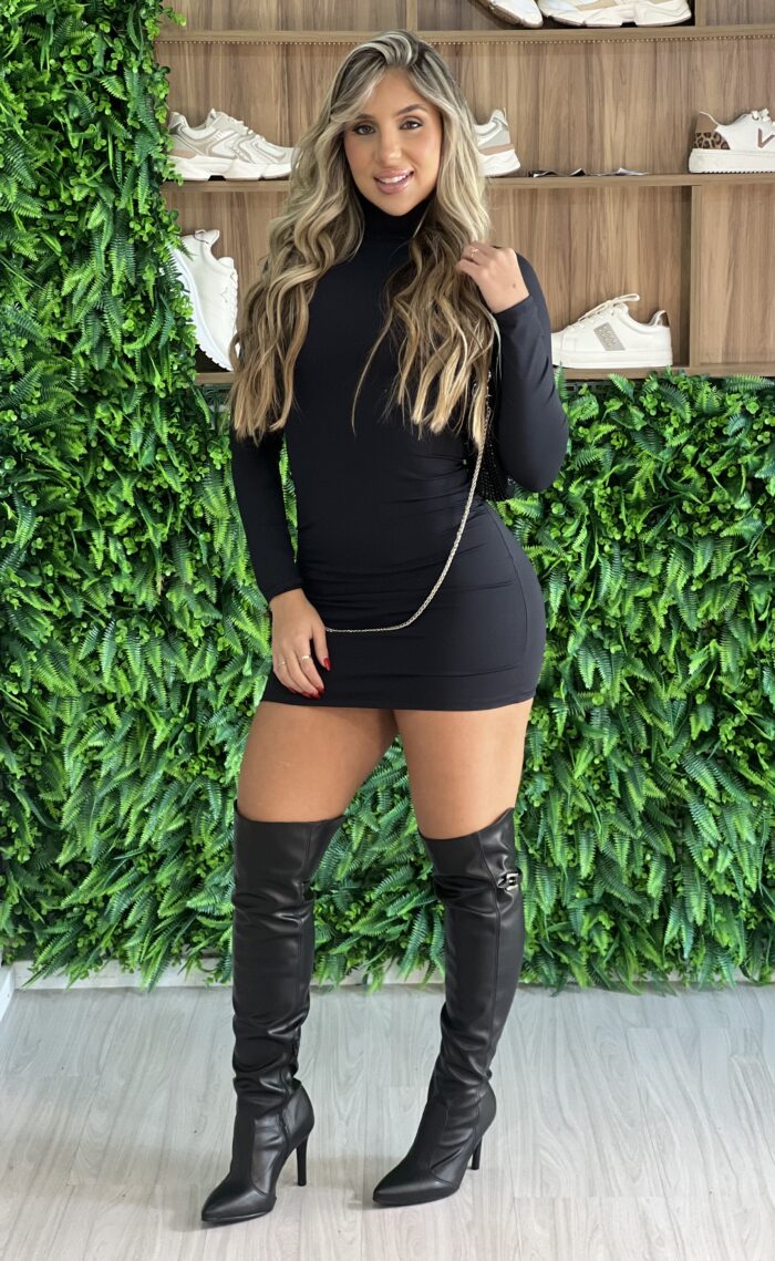 vestido poliamida mimas preto
