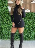 vestido poliamida mimas preto