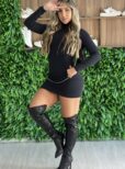 vestido poliamida mimas preto