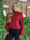 blusa manga longa tricot julia vermelho