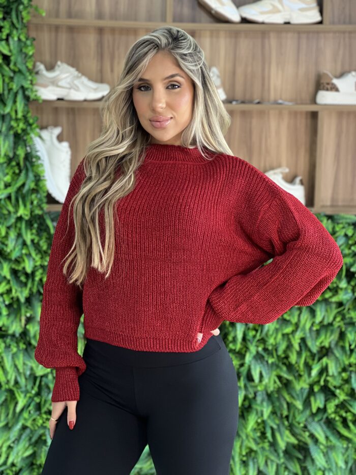 blusa manga longa tricot julia vermelho