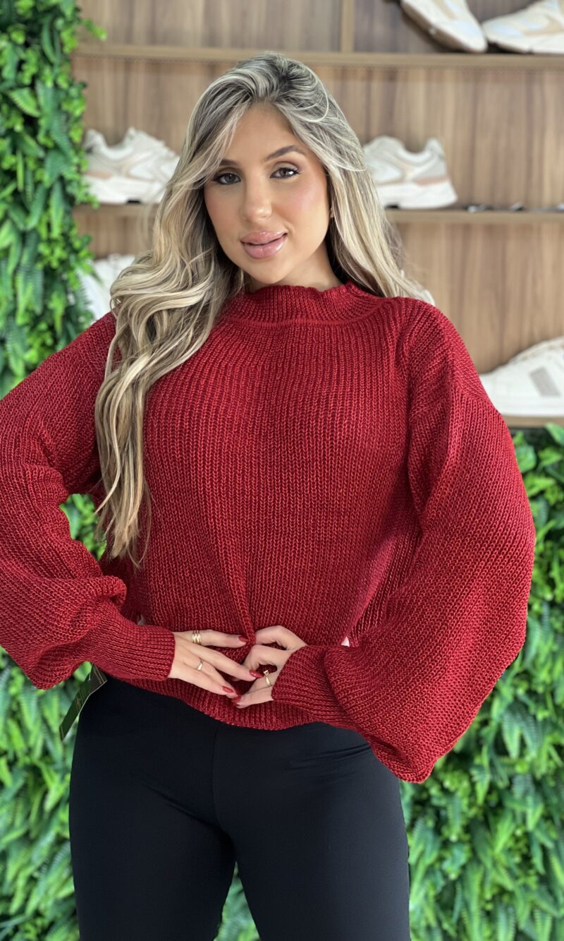 blusa manga longa tricot julia vermelho blusa manga longa tricot julia vermelho