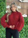 blusa manga longa tricot julia vermelho