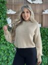 blusa manga longa tricot julia bege