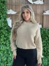 blusa manga longa tricot julia bege