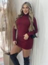 vestido térmica gola bordô