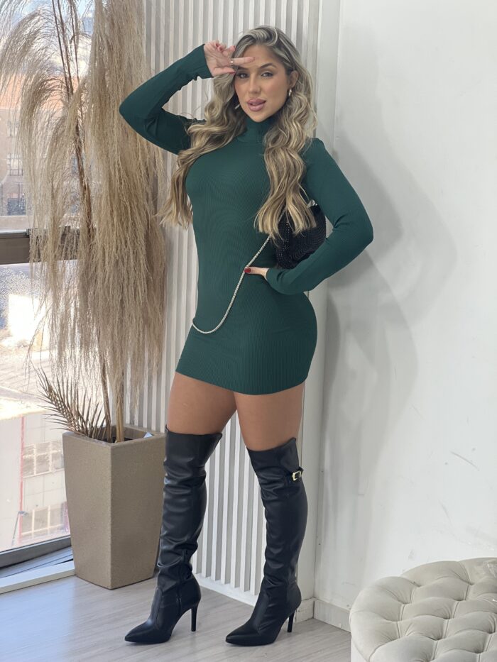 vestido térmico gola verde vestido térmico gola verde