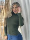 blusa manga longa canelado belli verde