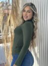 blusa manga longa canelado belli verde
