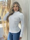 blusa térmica texturizada gola branco