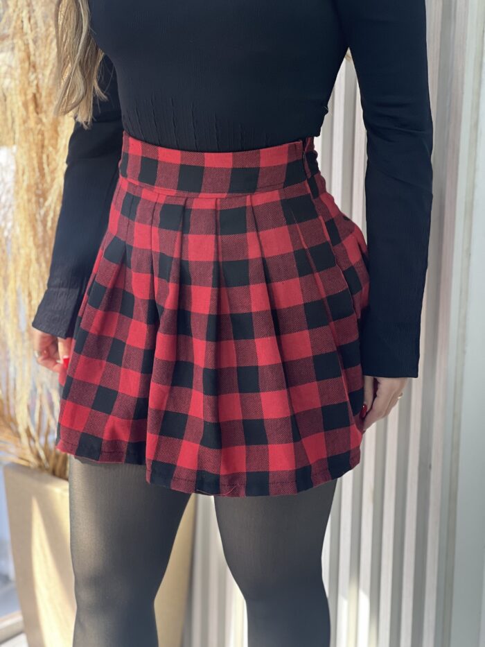 saia prega xadrez vermelho saia prega xadrez vermelho