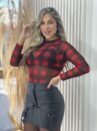 body tule xadrez vermelho