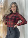 body tule xadrez vermelho