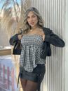 blusa batinha xadrez preto