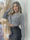 cropped manga loga joaquina xadrez preto