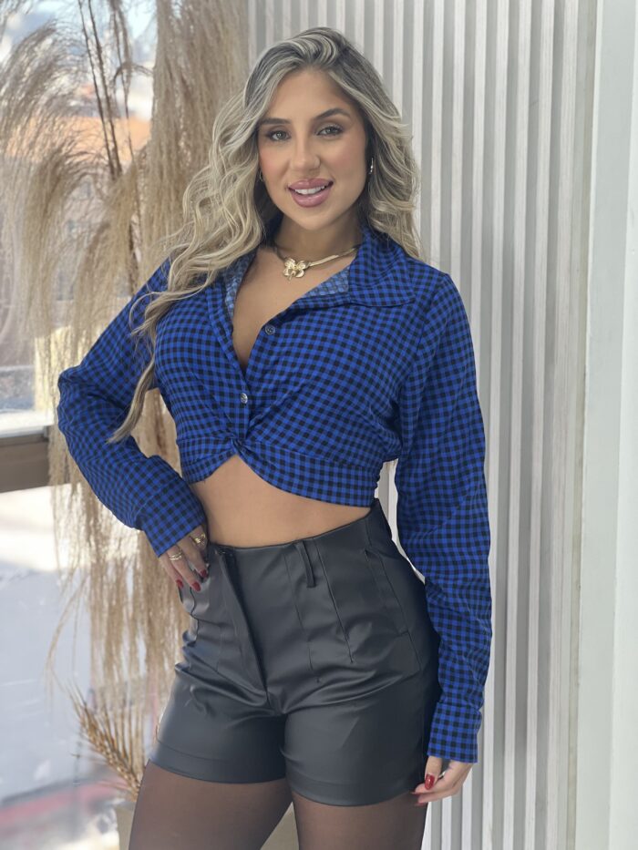 cropped manga longa joaquina azul cropped manga longa joaquina azul