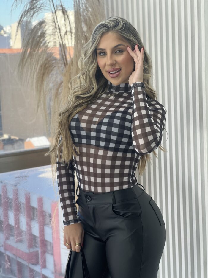 body tule xadrez preto body tule xadrez preto