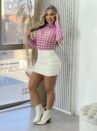 body tule xadrez rosa