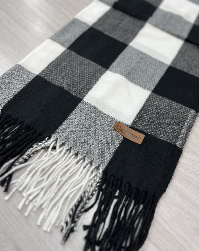 lenço flanelado xadrez preto