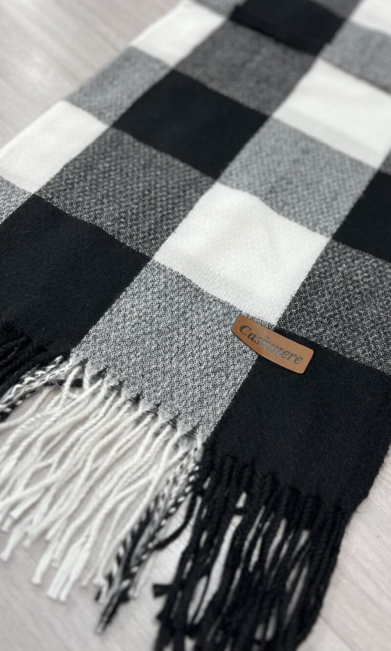 lenço flanelado xadrez preto
