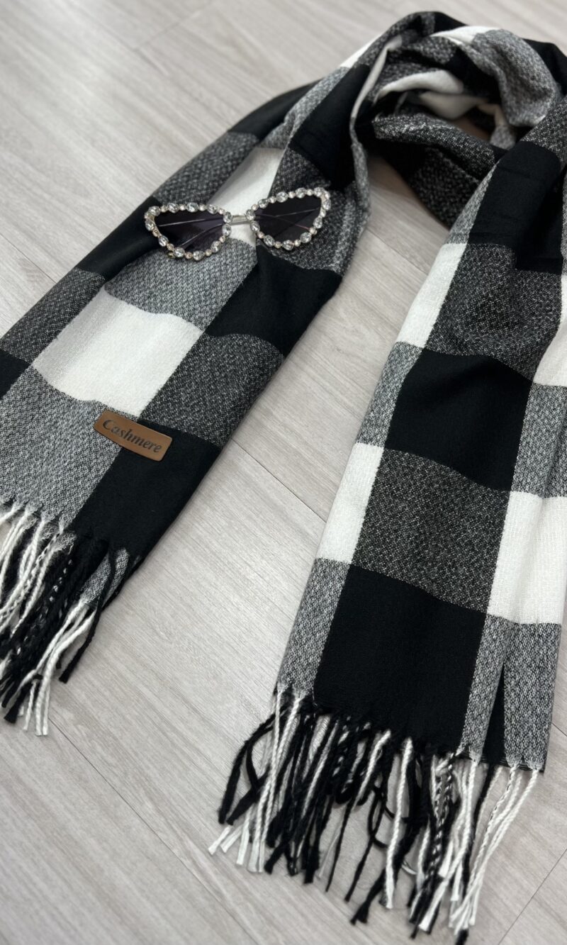 lenço flanelado xadrez preto
