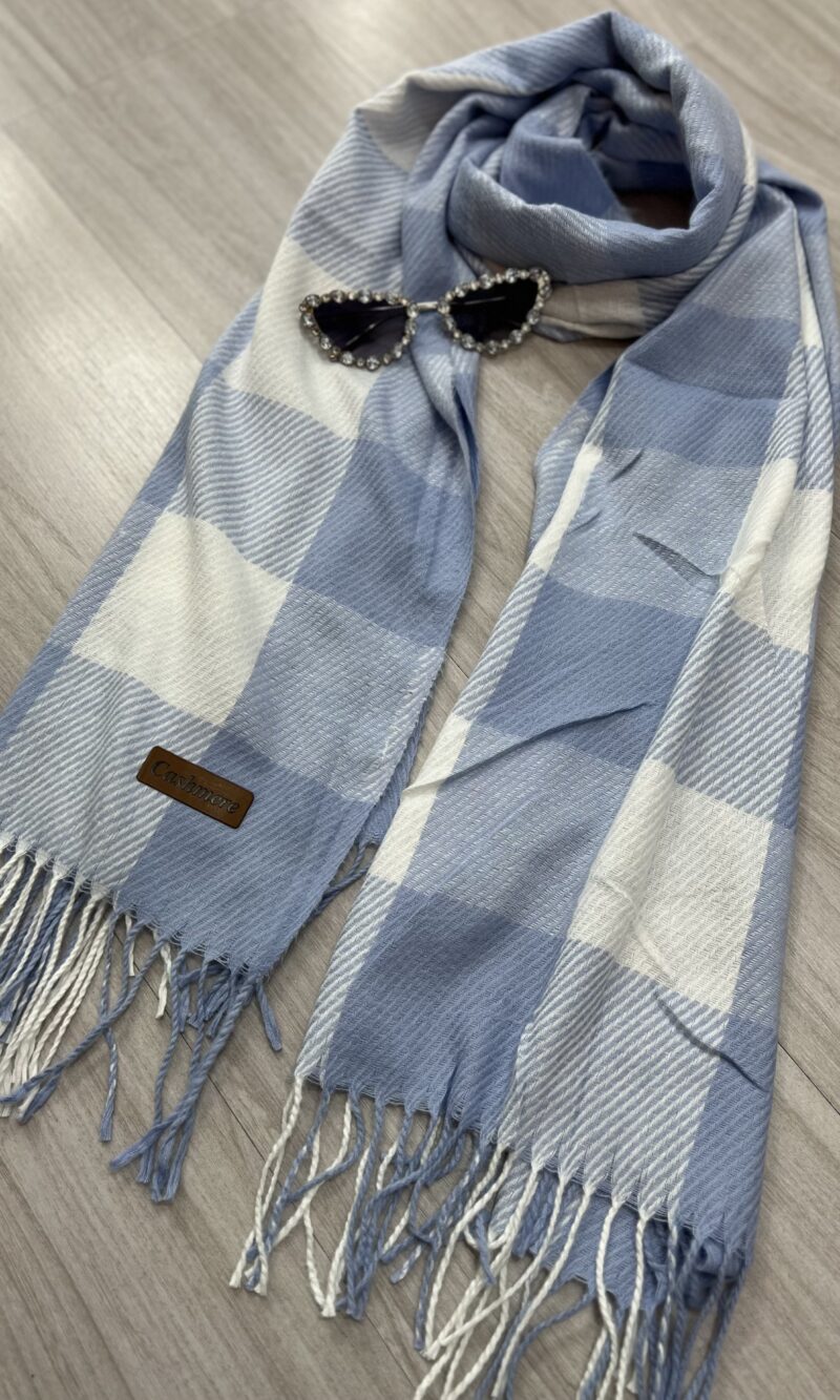 lenço flanelado xadrez azul