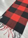 lenço xadrez preto/vermelho