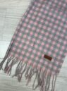lenço flanelado xadrezinho cinza/rosa